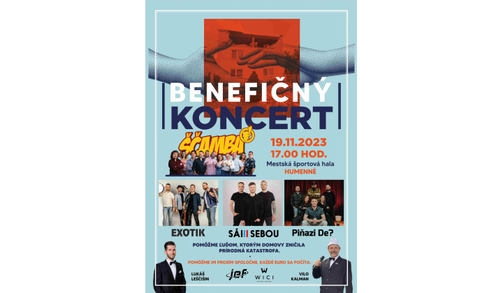 Benefičný koncert - Športová hala Humenné 19.11.2023 o 17:00